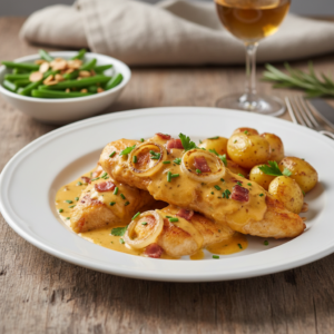 Recette Aiguillettes de poulet sauce Munster au Cookeo - Plat principal Française - Photo du plat prêt à déguster