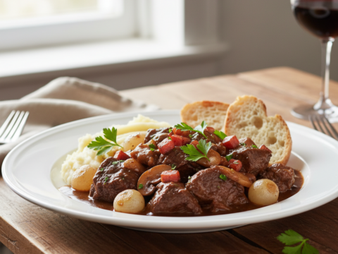 Recette Boeuf bourguignon au Cookeo - Plat principal Française - Photo du plat prêt à déguster