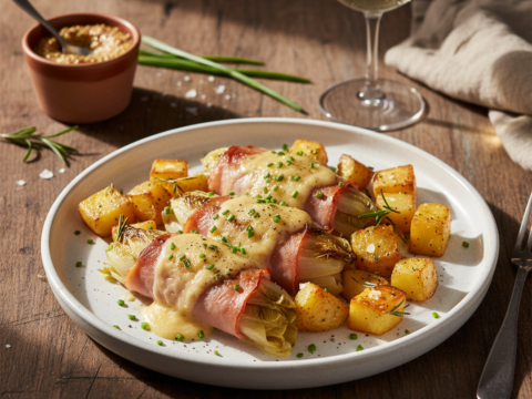 Recette Endives au jambon pommes de terre au Cookeo - Plat principal - Photo du plat prêt à déguster