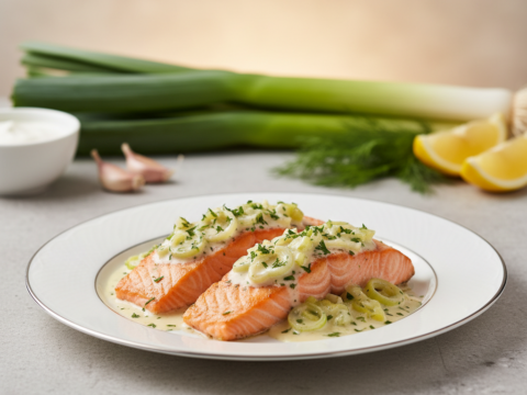 Recette Filets de saumon poireaux au Cookeo - Plat principal Française - Photo du plat prêt à déguster