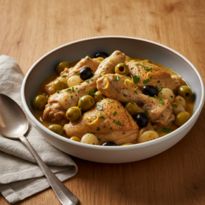 Recette Fricassée de poulet aux olives au Cookeo - Plat principal Française - Photo du plat prêt à déguster