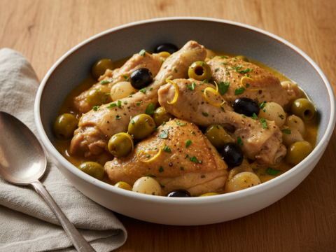 Recette Fricassée de poulet aux olives au Cookeo - Plat principal Française - Photo du plat prêt à déguster