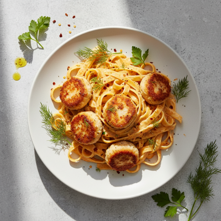 Recette Pâtes aux boulettes de saumon au Cookeo - Plat principal Française - Photo du plat prêt à déguster