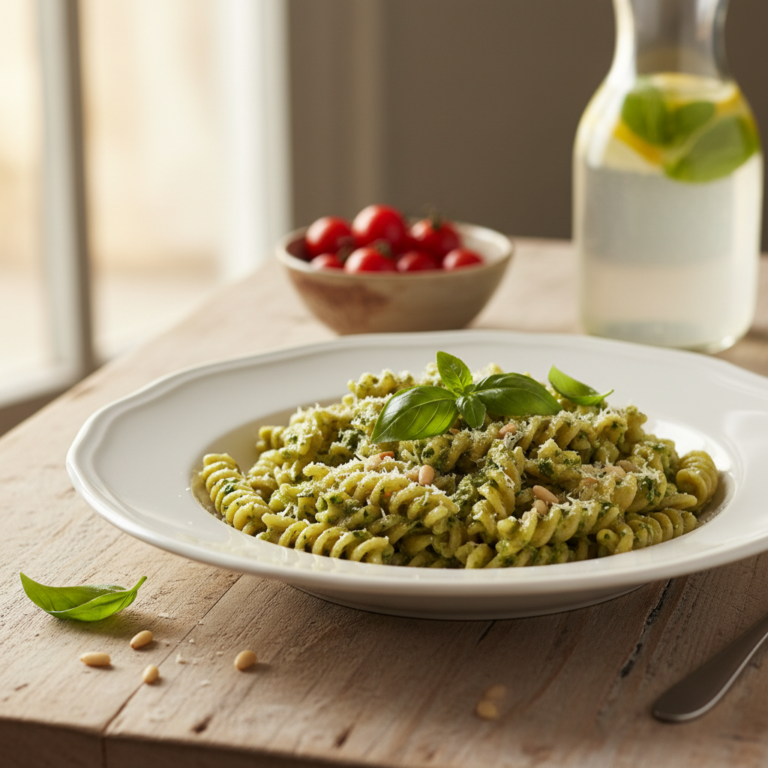 Recette Pâtes crème basilic au Cookeo - Plat principal Italienne - Photo du plat prêt à déguster