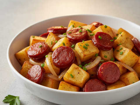 Recette Poêlée pommes de terre chorizo au Cookeo - Plat principal - Photo du plat prêt à déguster