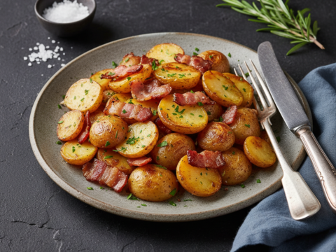 Recette Pommes de terre aux lardons au Cookeo - Plat principal Française - Photo du plat prêt à déguster