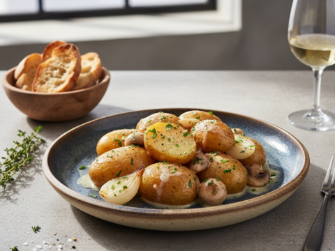 Recette Pommes de terre vin blanc au Cookeo - Plat principal Française - Photo du plat prêt à déguster