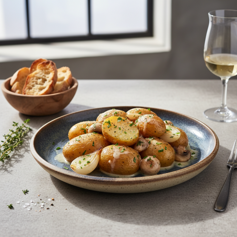 Recette Pommes de terre vin blanc au Cookeo - Plat principal Française - Photo du plat prêt à déguster