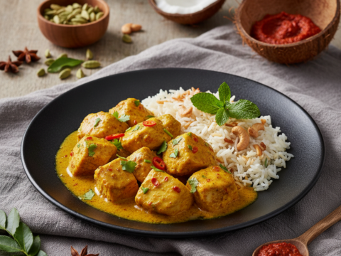 Recette Poulet au curry au Cookeo - Plat principal Indienne - Photo du plat prêt à déguster