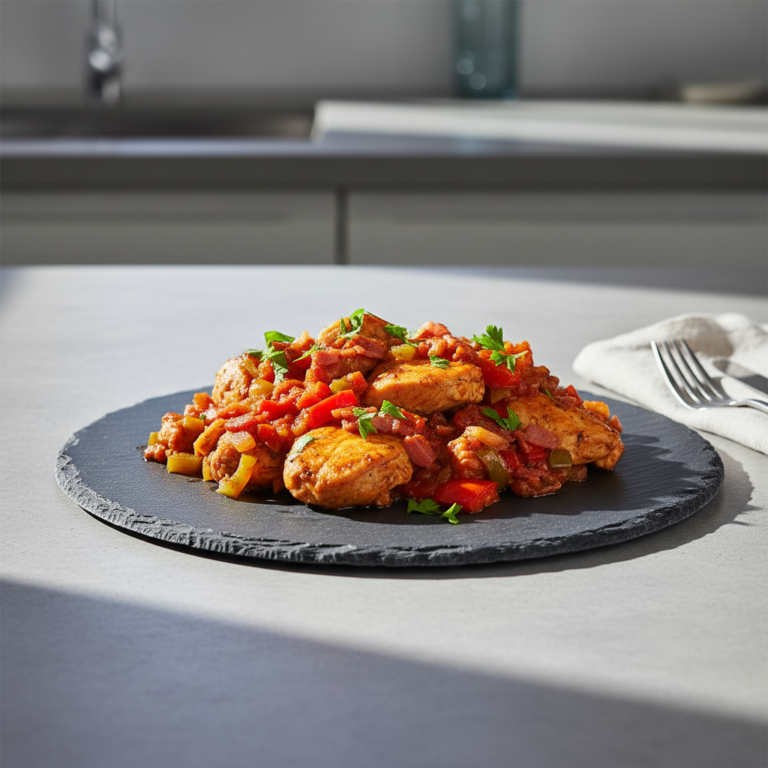 Recette Poulet basquaise au Cookeo - Plat principal Française - Photo du plat prêt à déguster