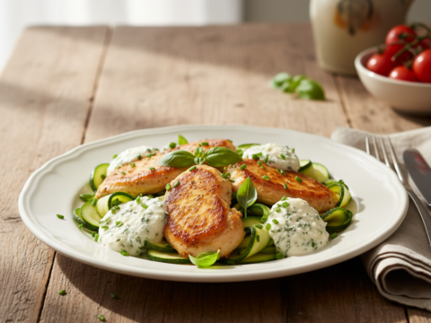 Recette Poulet courgettes Boursin au Cookeo - Plat principal Française - Photo du plat prêt à déguster
