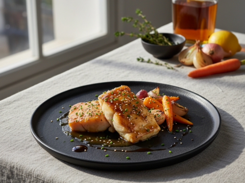 Recette Queue de lotte au whisky au Cookeo - Plat principal - Photo du plat prêt à déguster