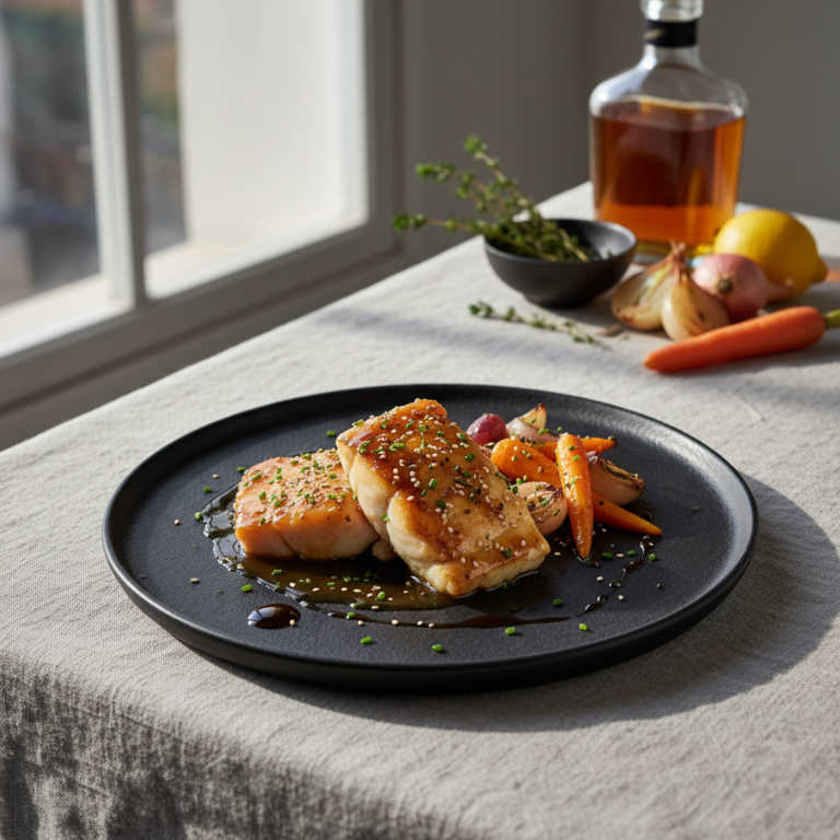 Recette Queue de lotte au whisky au Cookeo - Plat principal - Photo du plat prêt à déguster