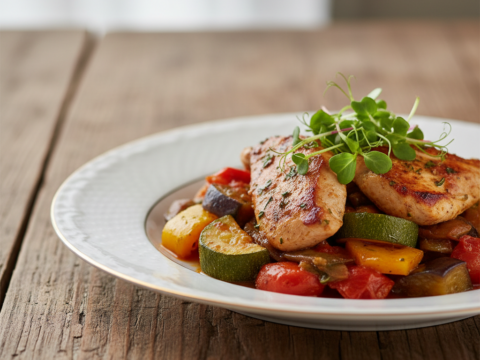 Recette Ratatouille poulet au Cookeo - Plat principal Française - Photo du plat prêt à déguster