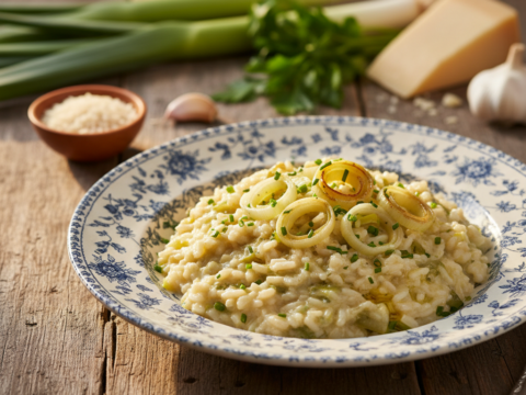 Recette Risotto aux poireaux au Cookeo - Plat principal Italienne - Photo du plat prêt à déguster