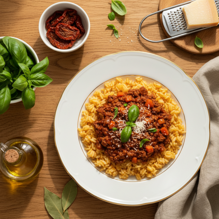 Recette Riz à la bolognaise au Cookeo - Plat principal Italienne - Photo du plat prêt à déguster