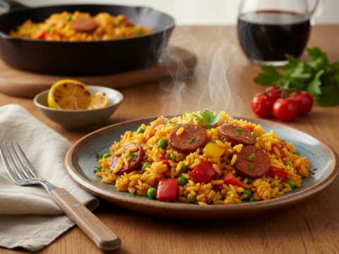 Recette Riz à l'espagnole au Cookeo - Plat principal Espagnole - Photo du plat prêt à déguster