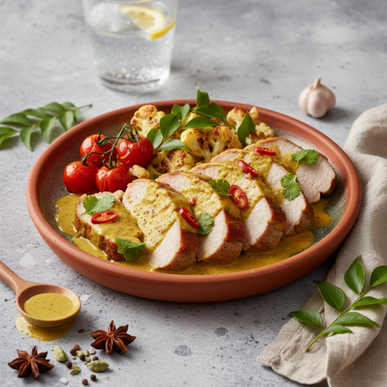 Recette Rôti de porc au curry au Cookeo - Plat principal - Photo du plat prêt à déguster