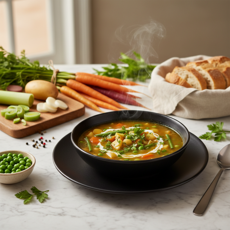 Recette Soupe de légumes au Cookeo - Entrée Française - Photo du plat prêt à déguster