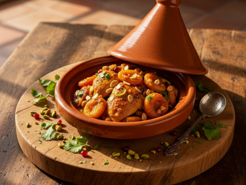 Recette Tajine de poulet abricot au Cookeo - Plat principal Marocaine - Photo du plat prêt à déguster