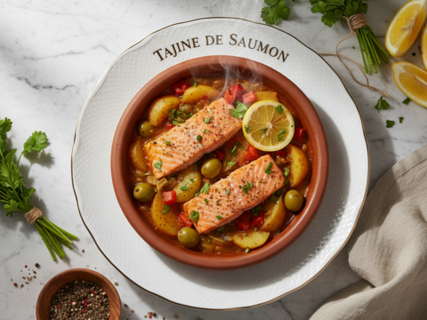 Recette Tajine de saumon au Cookeo - Plat principal Marocaine - Photo du plat prêt à déguster