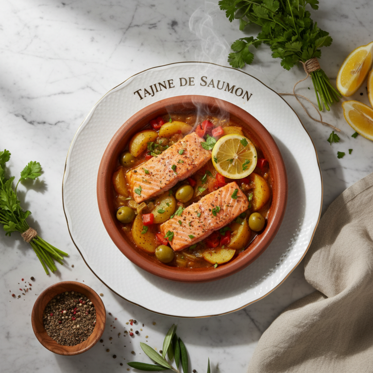 Recette Tajine de saumon au Cookeo - Plat principal Marocaine - Photo du plat prêt à déguster