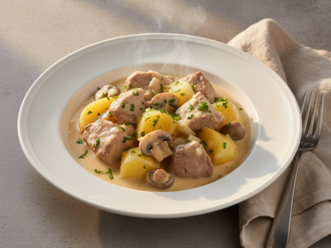 Recette Blanquette de veau pomme de terre au Cookeo - Plat principal Française - Photo du plat prêt à déguster