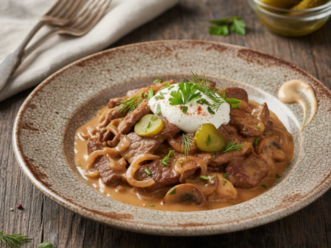 Recette Boeuf Strogonoff au Cookeo - Plat principal Française - Photo du plat prêt à déguster