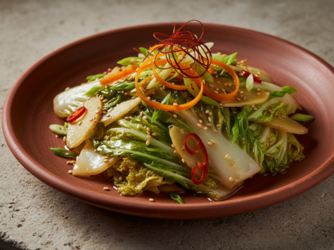 Recette Chou chinois au gingembre au Cookeo - Plat principal Asiatique - Photo du plat prêt à déguster