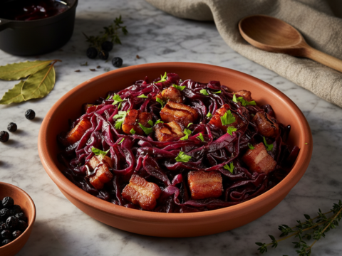 Recette Chou rouge au lard au Cookeo - Plat principal Française - Photo du plat prêt à déguster