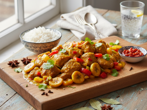 Recette Colombo de porc à la banane au Cookeo - Plat principal Créole - Photo du plat prêt à déguster