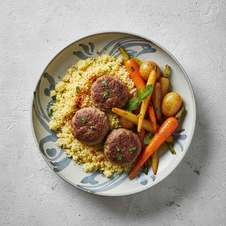 Recette Couscous boulettes au Cookeo - Plat principal Marocaine - Photo du plat prêt à déguster
