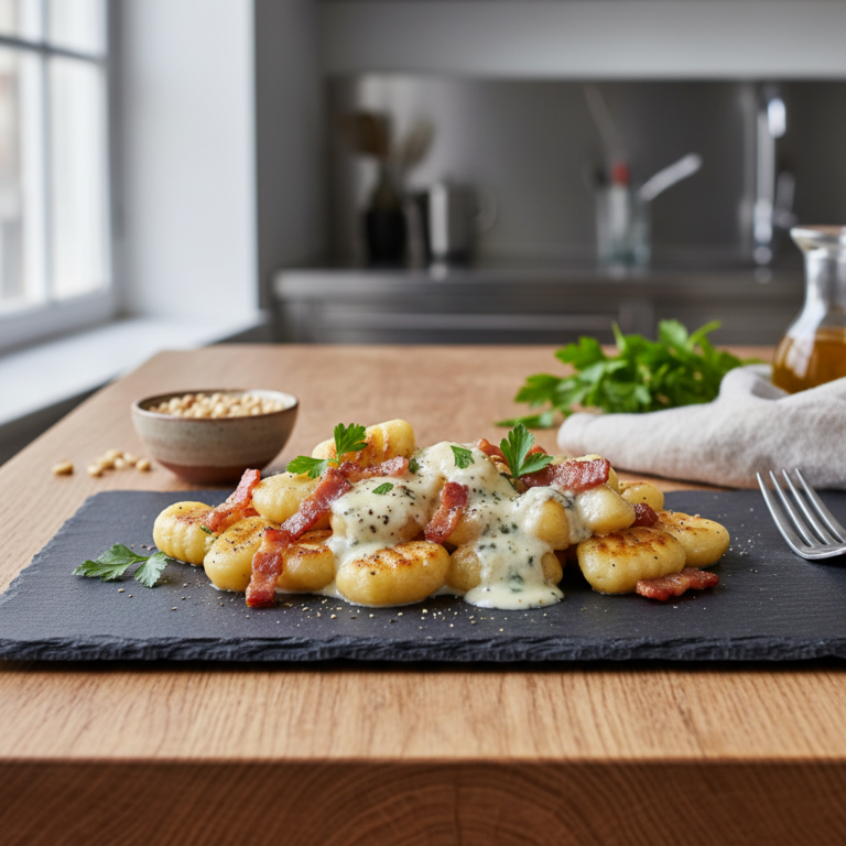 Recette Gnocchis lardons roquefort au Cookeo - Plat principal Italienne - Photo du plat prêt à déguster