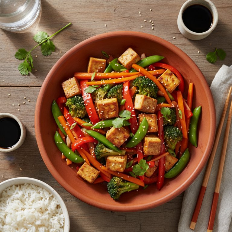 Recette Légumes sautés au tofu au Cookeo - Plat principal Asiatique - Photo du plat prêt à déguster