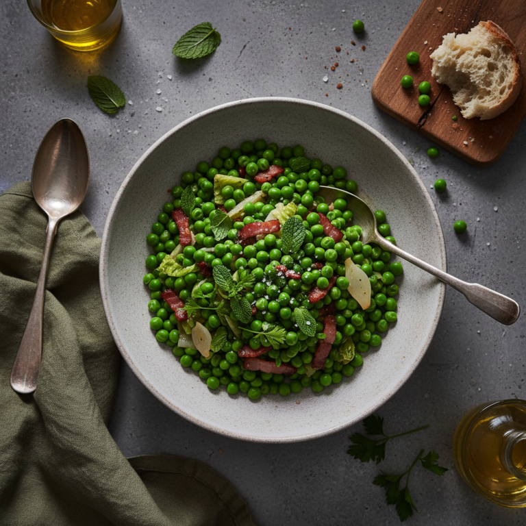 Recette Petits pois à la parisienne au Cookeo - Plat principal Française - Photo du plat prêt à déguster