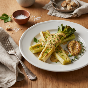 Poireaux à la moutarde