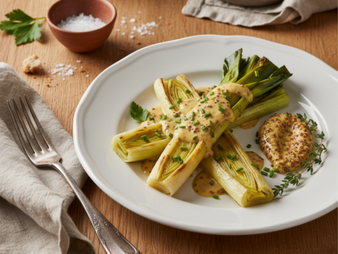Recette Poireaux à la moutarde au Cookeo - Plat principal Française - Photo du plat prêt à déguster