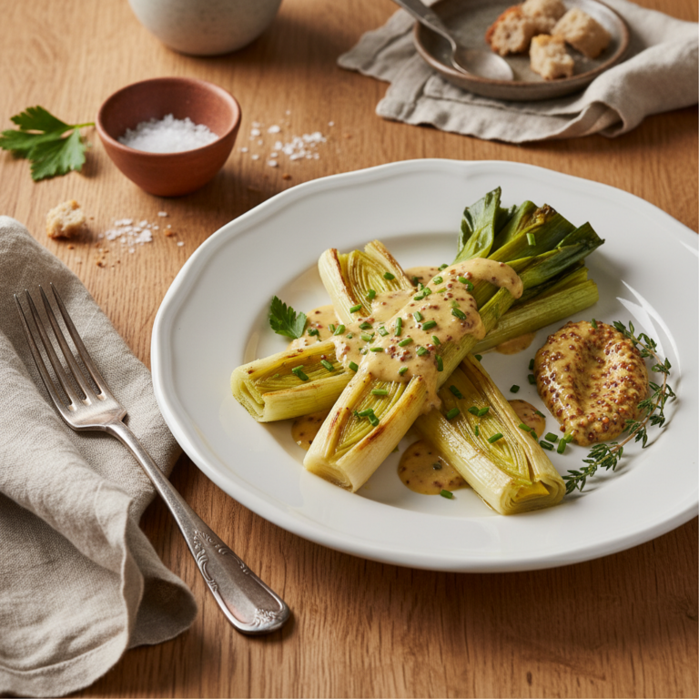 Recette Poireaux à la moutarde au Cookeo - Plat principal Française - Photo du plat prêt à déguster