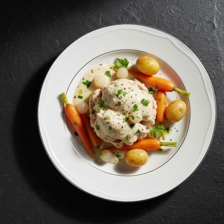 Recette Poule au blanc au Cookeo - Plat principal Française - Photo du plat prêt à déguster