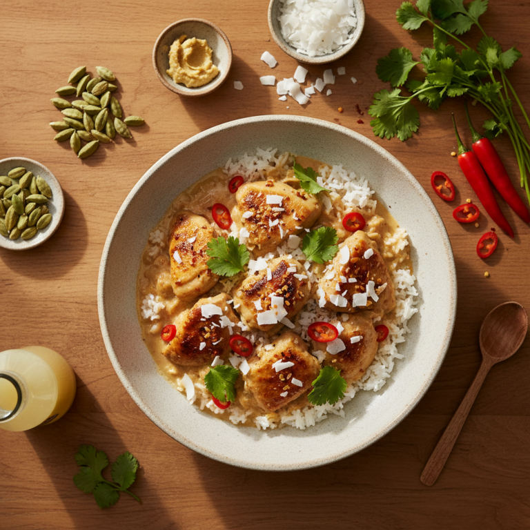 Recette Poule coco et riz au Cookeo - Plat principal Créole - Photo du plat prêt à déguster