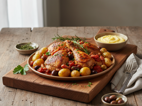 Recette Poulet à la corse au Cookeo - Plat principal Française - Photo du plat prêt à déguster