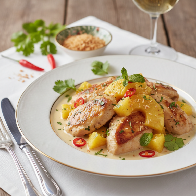 Recette Poulet ananas coco au Cookeo - Plat principal Créole - Photo du plat prêt à déguster