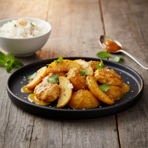 Poulet au curry et pommes