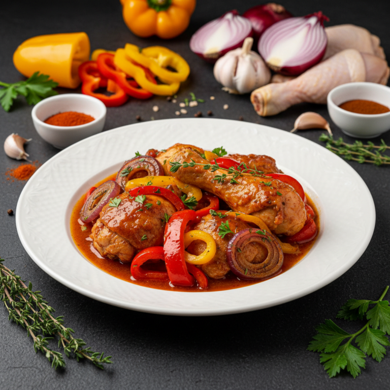 Recette Poulet aux poivrons et oignons au Cookeo - Plat principal Française - Photo du plat prêt à déguster