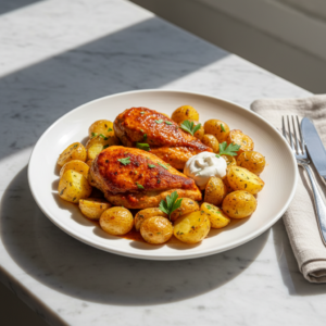 Poulet paprika et pommes de terre