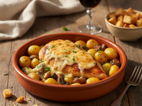 Recette Poulet au comté au Cookeo - Plat principal Française - Photo du plat prêt à déguster