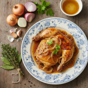 Poulet aux oignons