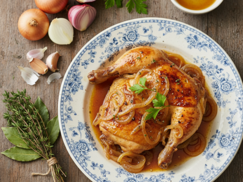 Recette Poulet aux oignons au Cookeo - Plat principal Française - Photo du plat prêt à déguster