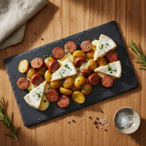 Andouille camembert pommes de terre