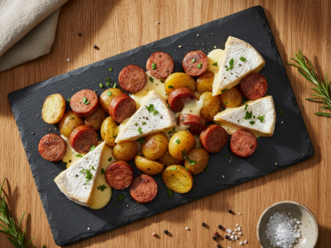 Recette Andouille camembert pommes de terre au Cookeo - Plat principal Française - Photo du plat prêt à déguster